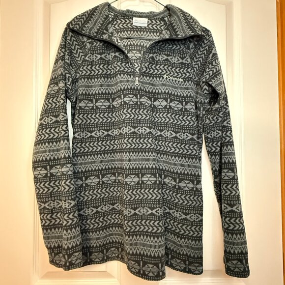 Columbia Geometric Lightweight Half-Zip Fleece - sz M - soft and warm! - Picture 1 of 8